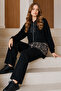 Chained Leopard Patterned Suit Black 4748 - 3
