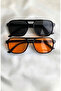 Unisex Glasses Set of 2 – Sunglasses Black and Orange Lenses Glasses Uv400