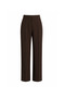 Women's Brown High Waist Wide Leg Palazzo Trousers with Ribbed Front Stitching