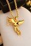 Gold Color Necklace with Angel Figure and Stone Detail – Elegant Women's Accessory - 3