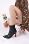 Uraz 420 Black Zippered Thin Heeled Women's Boots - 3