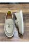 Beige Suede Leather Men's Buckle Shoes - 5