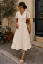 Beige Shirt Collar Long Dress MG1853