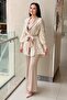 Wide Collar Burnt Fabric Combination Jacket, Underwear and Pants 3-Piece Set - 2