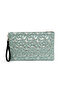 Star Patterned Baby Blue Shiny Portfolio & Clutch Bag with Removable Wrist Strap 30 X 19