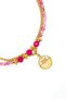 Steel Pole Star Double Chain Bracelet with Pink Row of Stones - 2