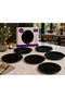 Mica Luxury Plastic Plate Black Mica Plate 23 Cm 6 Pieces - 4