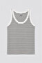 Women's Ribbed Sleeveless T-Shirt Striped Color - 3