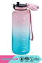 1500ml Mega Size Soft Touch Double Color Motivational Tritan Water Bottle - 2