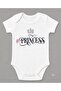 Princess Printed Short Sleeve Snap Fastener Baby Bodysuit