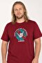 Big Size Men's Crew Neck T-Shirt Summer 23119 Bordo - 2