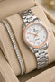 Women's Wristwatch Silver-Rose Color Steel Band & Case Sddk089 - 3