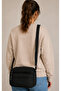 Water Resistant Fabric Women's Shoulder Bag Black Crossbody Bag - 2