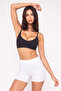 Women's White Laser Cut High Waist Gathering Shorts Boxer Seamless No Trace - 2