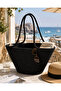 Women's Handmade Black Straw-Looking Knitted Bag – Shoulder and Hand Bag with 3 Size Options, Beach and Daily Use - 5