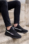 Black White Men's Skin Sneakers 0012SANTO - 3