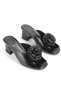 Rosette Flexible Soft Non-Slip Sole (4/6 cm) Black Patent Leather Handmade Rose Detailed Women's Thick Heeled t - 3