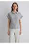 Short Sleeve Striped Gray Shirt Loose Fit / Relaxed Fit 1210445-89853 - 3
