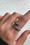 Steel Ring Elegant Zircon Stone Adjustable Women's Non-Tarnish Ring