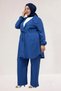 67019 Plus Size Tie-Waist Pants Jacket Nora Set - Indigo - 4