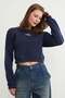 3 Thread Teddy Bear Embroidered Crop Sweatshirt - 3