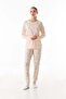 Rabbit Embroidered Crew Neck 2 Piece Pajamas Set - 3