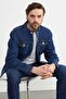 Zippered Pocket Judge Collar Denim Jacket