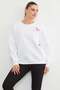3 Thread Bow Embroidered Oversize Sweatshirt - 4