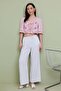Front-Tie Floral Embroidered Muslin Fabric Blouse - 3