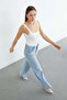 Stone Bow Detailed Palazzo Jeans - 5