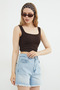 Basic Square Neck Covered Crop Bodysuit - 6