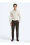 Brown Woven Relaxed Fit Casual Cotton Blend Pants
