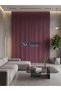 Crown Plum Solid Color Linen Background Curtain, Pleatless Plain Planting, Extrafor Drawstring, Single Wing - 8