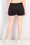 Women Solid Graphic Basic Shorts, Black - 2
