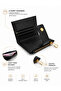 Women's Black Wallet with Card Slots, Zipper, Coin Pocket, Snap Closure, Slim Design, for Everyday Use - 7