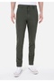 Slim Fit Mid-Waist Straight-Leg Men's Green Buttoned Trousers - 4
