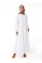 Balloon Sleeve Comfortable Fit Lined Hijab Dress - Ecru - - 3
