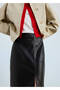 Faux-leather straight skirt - 6
