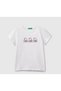 Benetton girl's glitter logo print t-shirt 6-14 years white