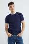 Corded Fabric Piped Crew Neck Knitwear T-Shirt