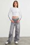 Crew Neck Sleeves Piped Detail Crop Body - 2
