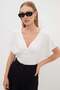 V-neck blouse with gathered sides - 5