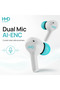 سماعات أذن لاسلكية حقيقية DUB P50، مشغلات صوت 6 مم، ميكروفونان بتقنية AI-ENC، قابلة للحمل، وقت تشغيل 25 ساعة، زمن استجابة منخفض، مقاومة للماء IPX4، لون أبيض - 8