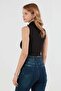 Ribbed Half Zip Sleeveless Blouse - 2