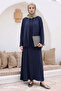 Jile Dress Belted Navy Blue Suit - 3