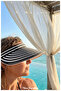 New, Striped, Crown-Shaped Visor Hat for Women, (Size, 57-58 cm) - 2