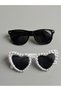 White Pearl Heart Bride and Groom Glasses Set of Two Bride Groom after Party Wedding Henna Bachelorette Party Accessory