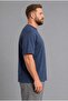 100% Cotton Boxy Fit Plus Size Short Sleeve Blue T-Shirt H0998Ax26Sp - 6