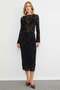 Elastic Waist Floral Embossed Lined Tulle Skirt - 3