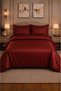 100% Cotton Satin Claret Red Double Duvet Cover Set (83Wire-125 Gsm) - 3